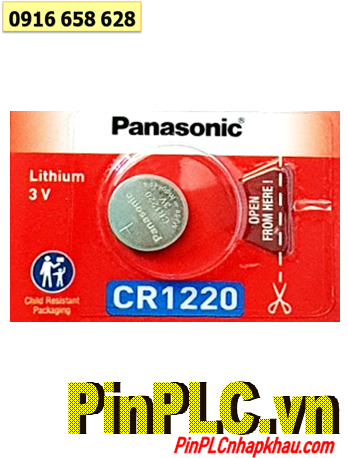 Panasonic CR1220, Pin 3v lithium Panasonic CR1220 Made in Indonesia